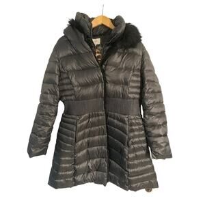 Laundry by Shelli Segal long puffer coat women’s size XL black down filled